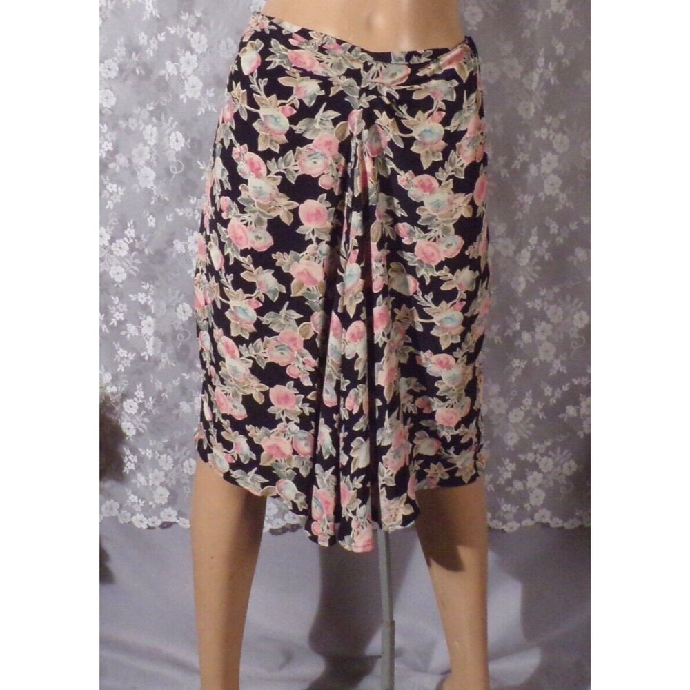 Vintage 90s Skirt 1990s Floral Whimsygoth Romantic Retro Boho Midi Size Medium